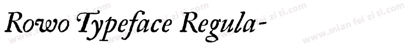 Rowo Typeface Regula字体转换